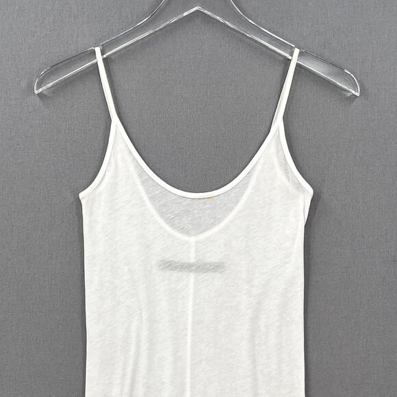 ENZA COSTA Tissue Jersey Layering Tunic Tank Women Medium White Pima Cotton NEW - Picture 5 of 14